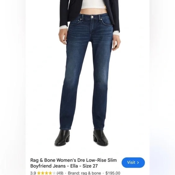 Rag & Bone Dre Lorries Slim Boyfriend 29 #2 - Picture 1 of 8